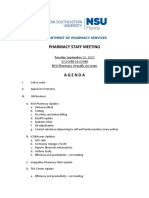 9-22-20 Pharmacy Staff Meeting Agenda