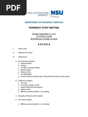 9-22-20  pharmacy staff meeting agenda