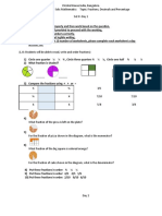 Day-Wise Worksheet Fractions, Decimals and Percentage