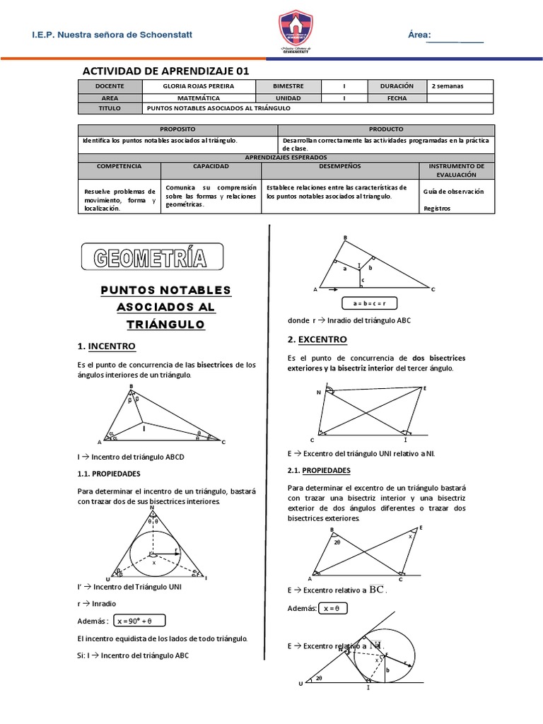 Geometria 5 Sec Pdf Triangulo Geometria Triangular