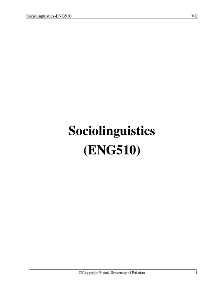 Sociolinguistics Handouts, PDF, Sociolinguistics