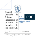 Manual Creación de Sujetos Procesales en Procesos de Juzgados de Paz en El SGT