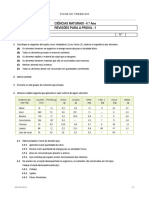 Ficha de trabalho de Ciências Naturais sobre alimentação saudável