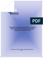 Specialist Nursing Home Care For People With Complex Neurological Disability: Guidance To Best Practice