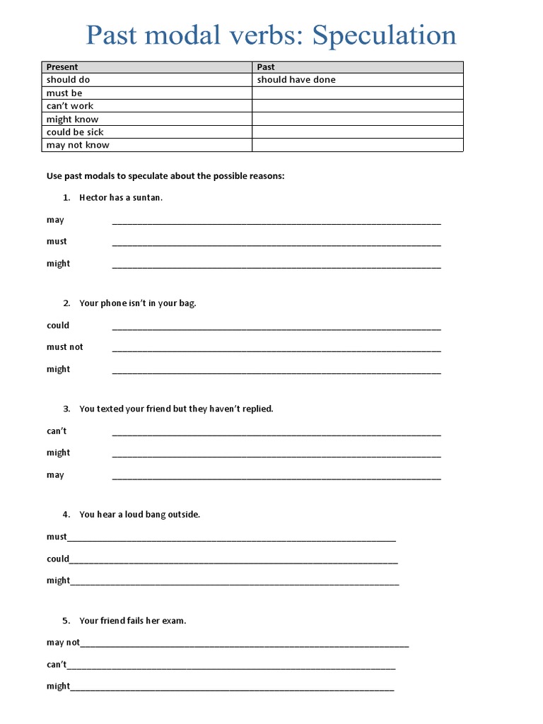 Modal Verbs in The Past Activities With Music Songs Nursery Rhymes Fun