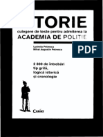 Istorie - Culegere de Teste Pentru Academia de Politie - 2800 de Intrebari