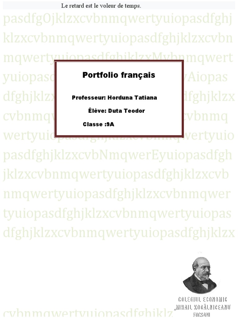 Portfolio en français pour élève | PDF