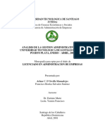 Análisis de La Gestión Administrativa UTESA en Puerto Plata (2001)