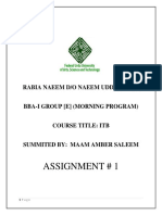 Assignment # 1: Rabia Naeem D/O Naeem Uddin Khan