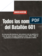 Batallón 601 - listado de personal civil que colaboró con la dictadura 1976 a 1983 - parte1