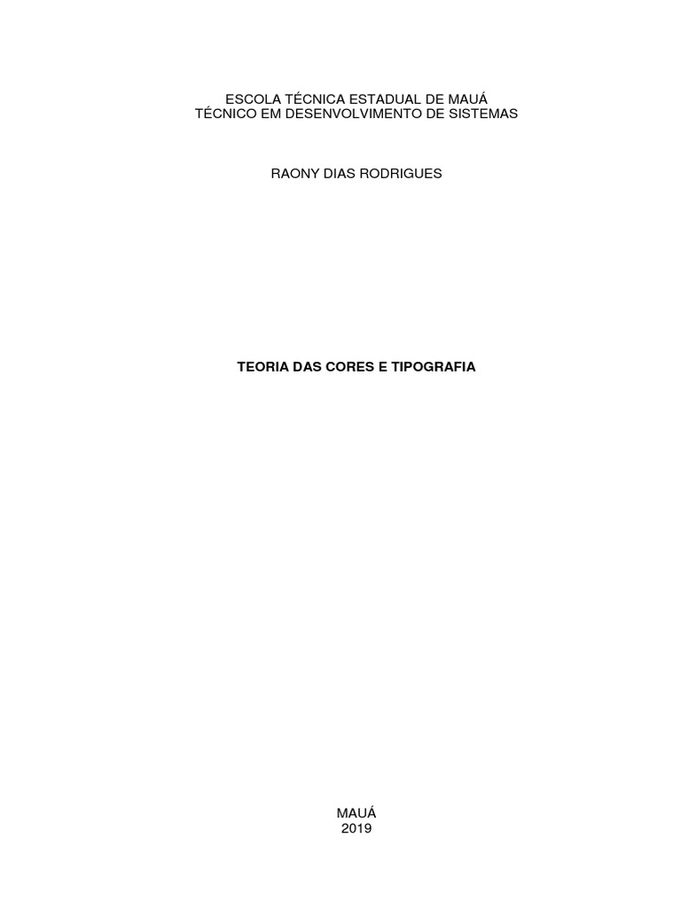 Teoria das Cores e Tipografia em Design | PDF | Cor | Tipografia