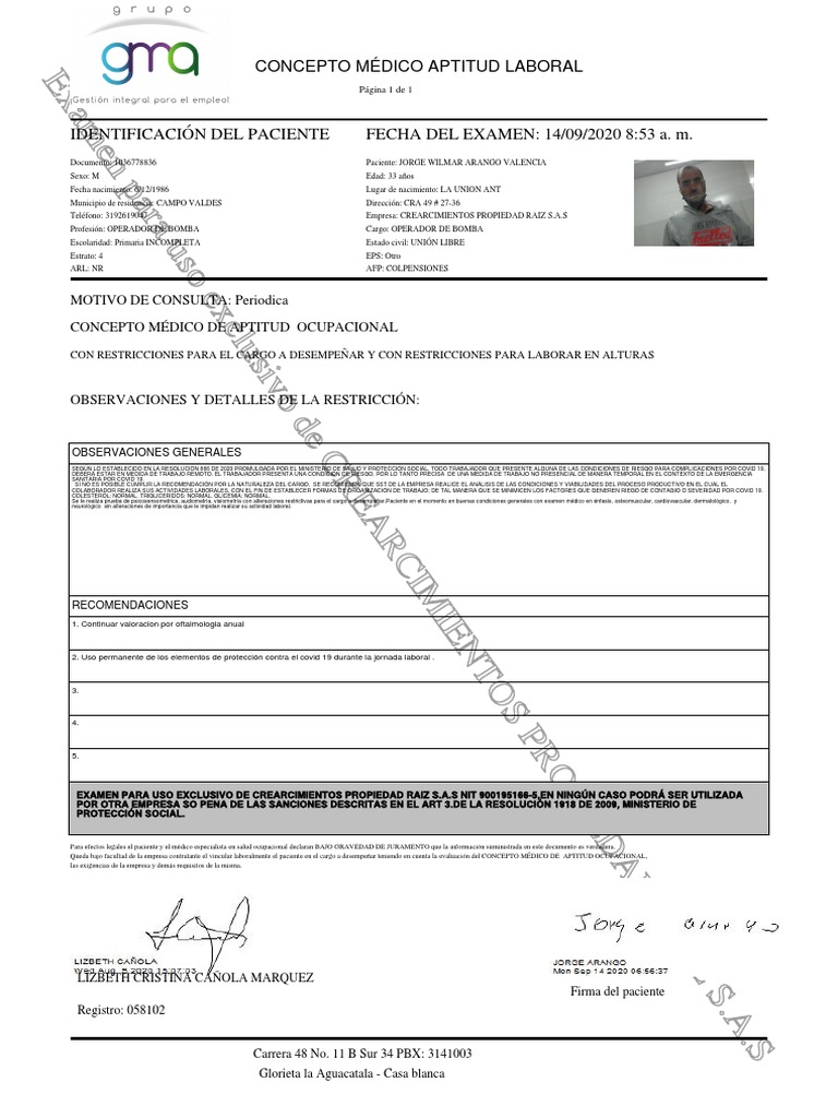 Examen Anual Wilmar Arango Valencia PDF Especialidades