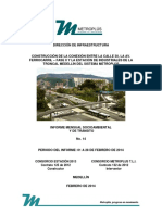 Informe mensual de interventoría sobre construcción de conexión vial y estación de Metroplús