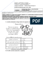 1º Básico Lenguaje Evaluación Perro - Burro - Raton