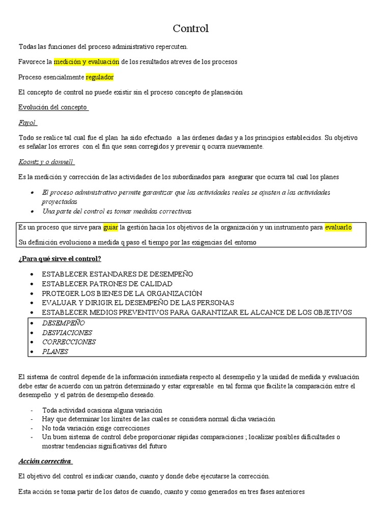 Control y Planeación en la Gestión Empresarial | PDF | Planificación ...
