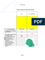 Matriz de Elementos de Protección Personal