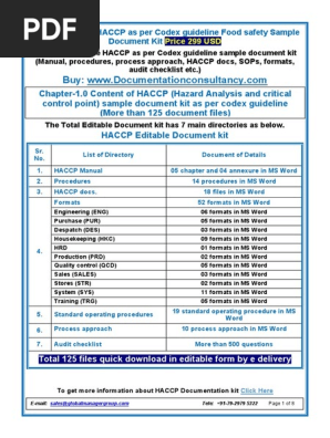 Haccp Manual Documents