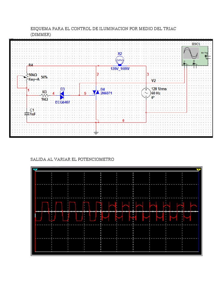 Esquema para El Control de Iluminacion Por Medio Del Triac (Dimmer) PDF