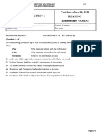 End-Of-Week Test 1 Test Date: June 11, 2021 Reading Allotted Time: 45 MINS