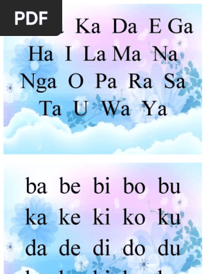 A Ba Ka Da Ega Ha I Lama Na Nga O Pa Ra Sa Ta U Wa Ya