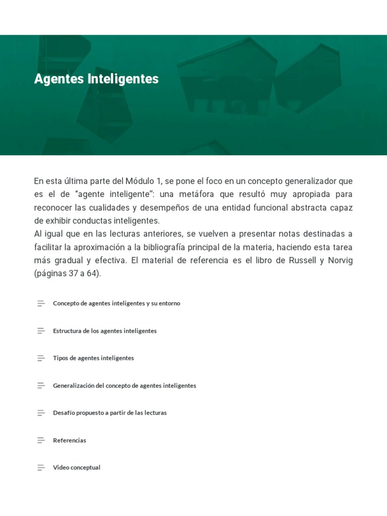 Tipos de Agentes Inteligentes en IA | PDF | Inteligencia | Aprendizaje