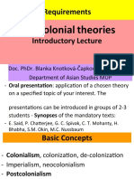 Postcolonial Theories Introductory Lecture