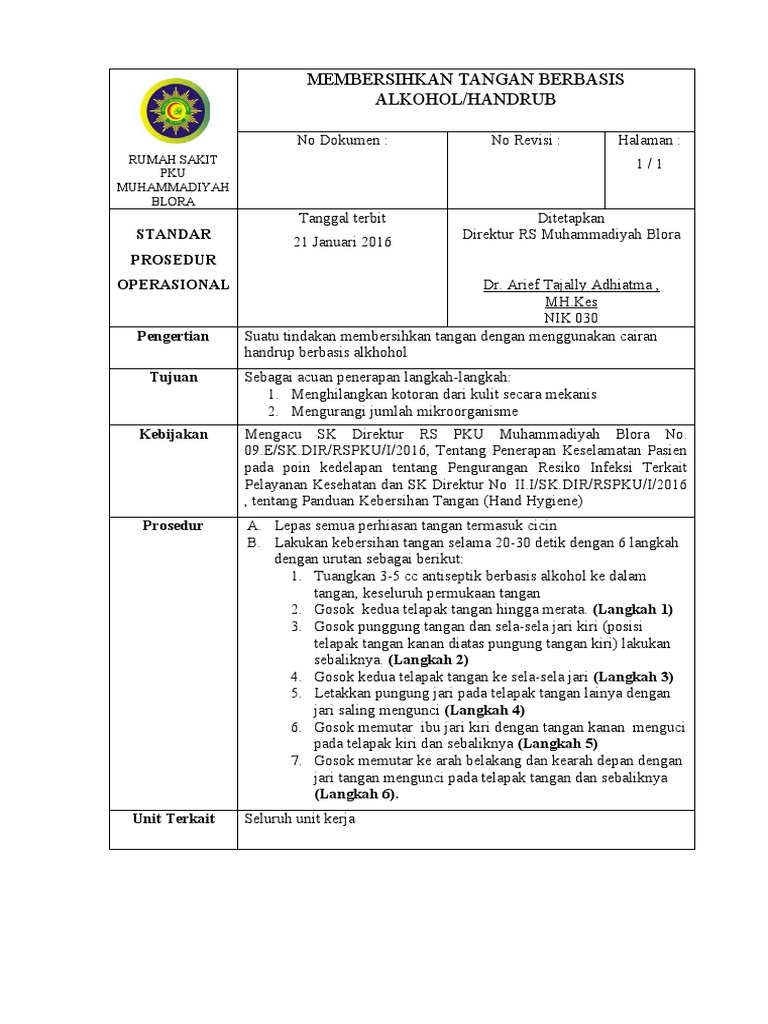 SOP Hand Hygiene REVISI | PDF