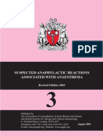 Suspected Anaphylactic Reactions Associated With Anaesthesia