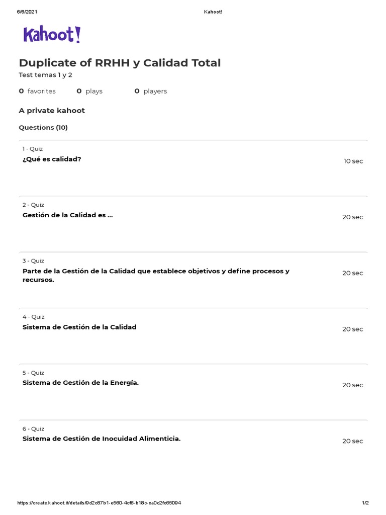 Kahoot! RRHH | PDF