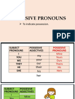 Possesive Pronouns: To Indicate Possession