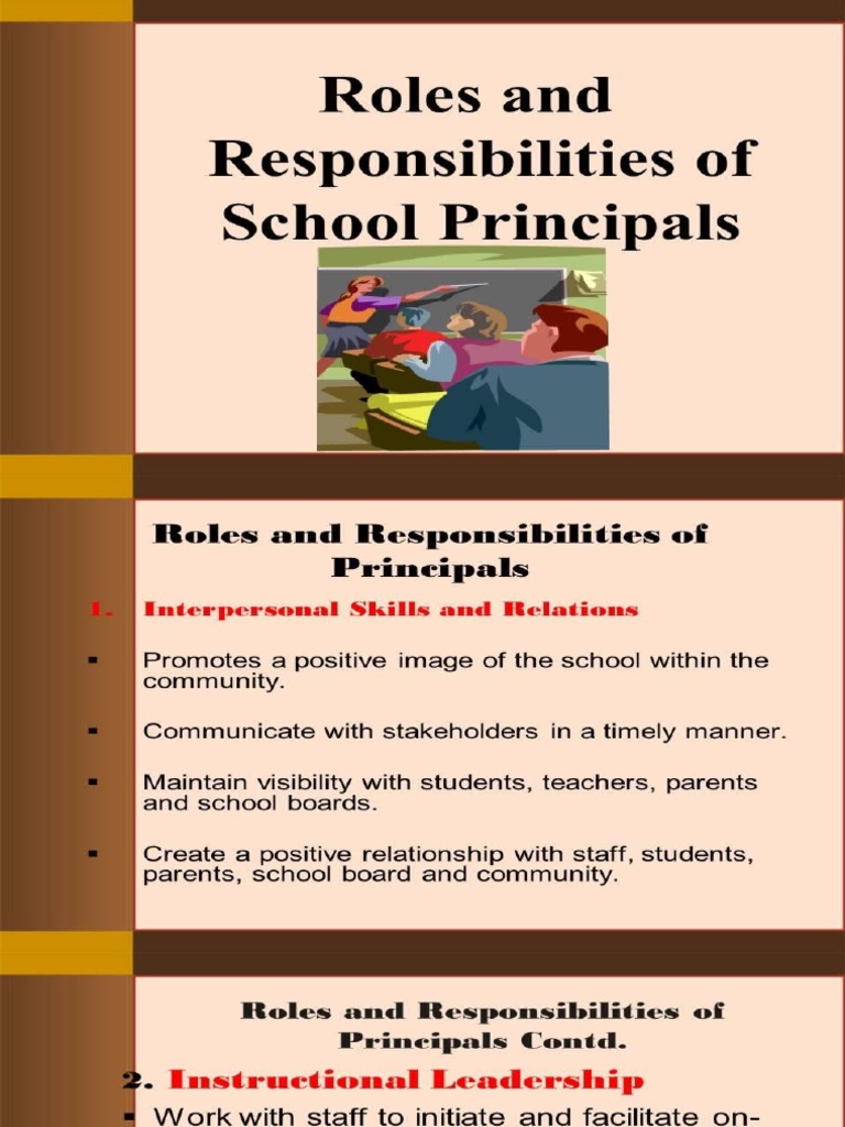 Responsibilities of School Principal PDF