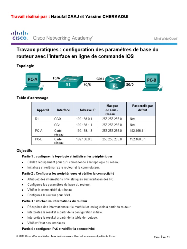Correction 1.1.4.6 Lab - Configuring Basic Router Settings With IOS CLI ...