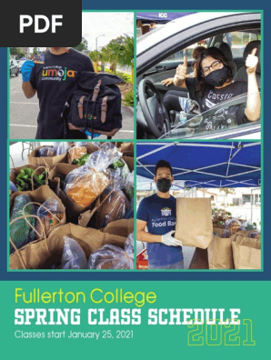 Fullerton College Schedule Spring 2021 Web | PDF | Fee | Textbook