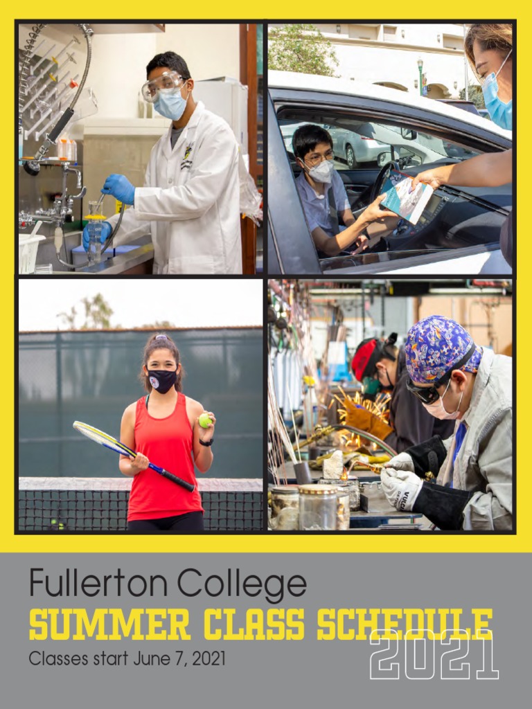 Fullerton College Schedule Summer 2021 Web PDF Fee Distance Education