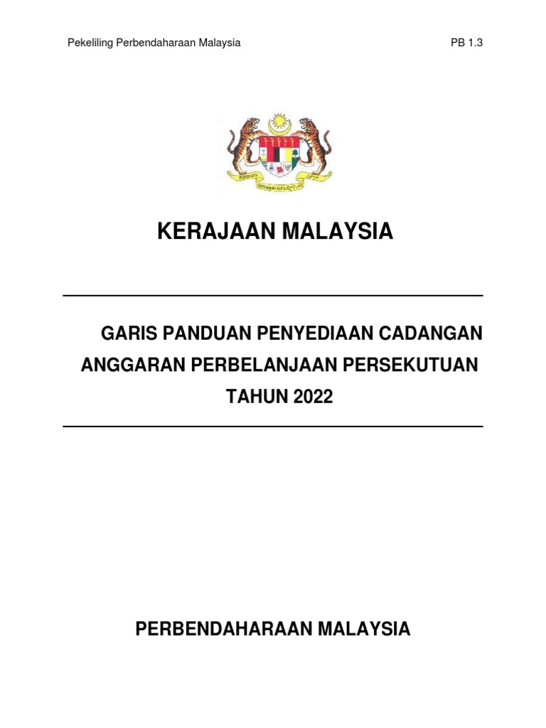 Pb 1 3 Penyediaan Belanjawan 2022 Pdf