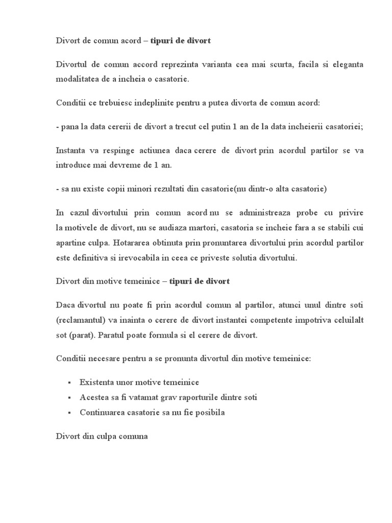 Tipuri de Divort | PDF