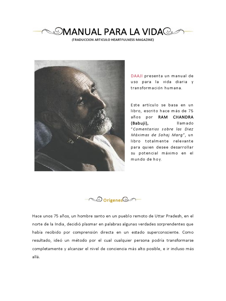 Manual para La Vida Parte 1 Heartfulness Magazine PDF Meditación Cerebro