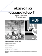 Edukasyon Sa Pagpapakatao 7: Ikatlong Markahan Unang Linggo