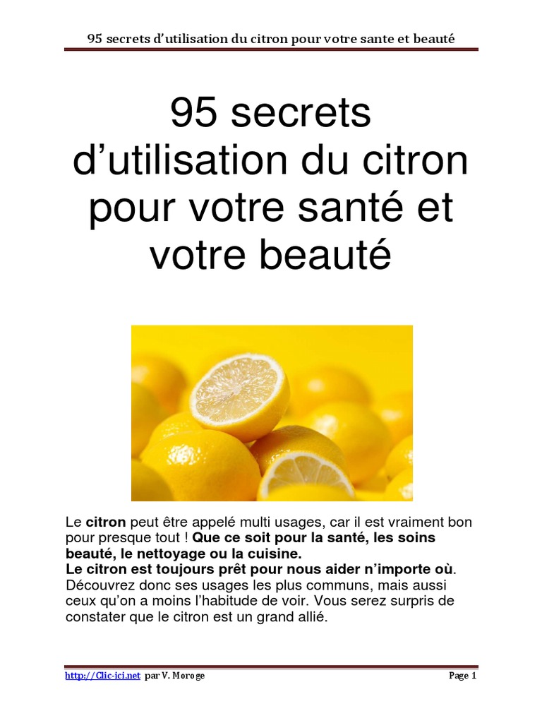 95 20secrets 20d 27utilisation 20du 20citron 20pour 20votre 20sant C3 ...