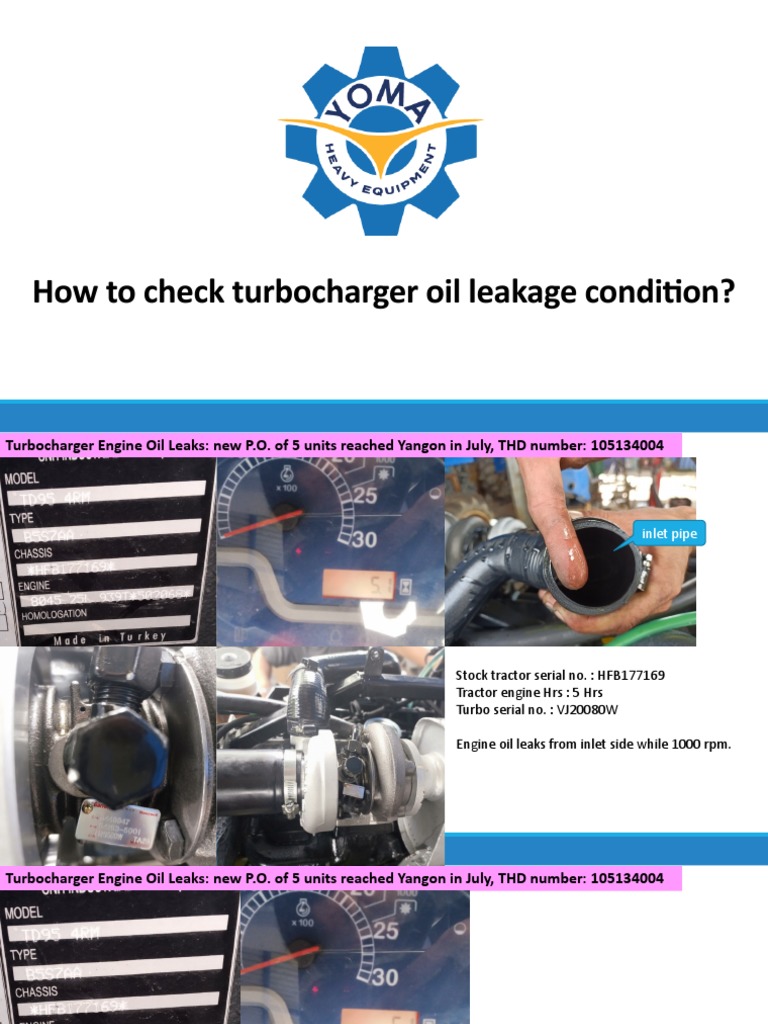 How To Check The Turbocharger Oil Leakage Condition PDF Turbocharger Pipe (Fluid Conveyance)