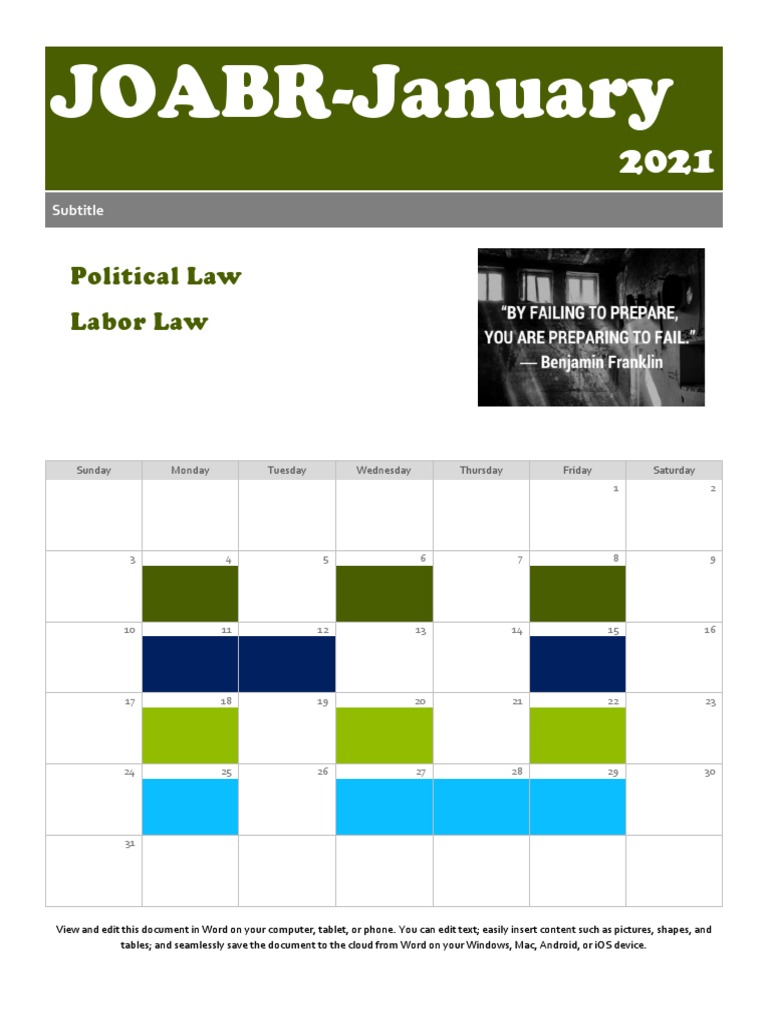 Color Coded Adv Bar Calendar PDF Operating System Families