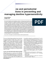 Oral Hygiene and Periodontal Considerations in Preventing and Managing Dentine Hypersensitivity