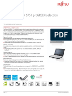 Fujitsu Lifebook S751 Progreen Selection Notebook: Data Sheet