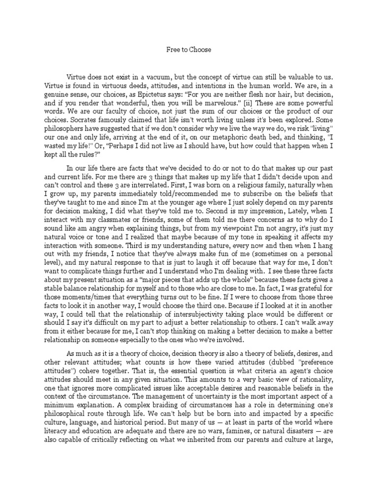Free to choose pdf attitude psychology virtue