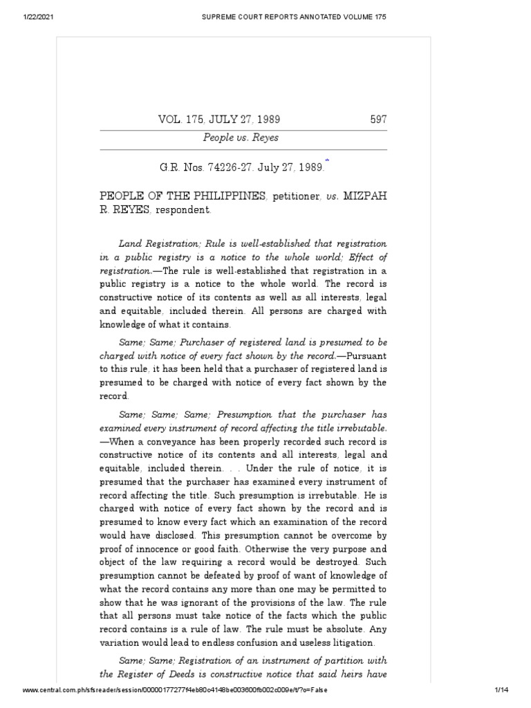Case 3 people vs reyes 175 scra pdf statute of limitations lawsuit