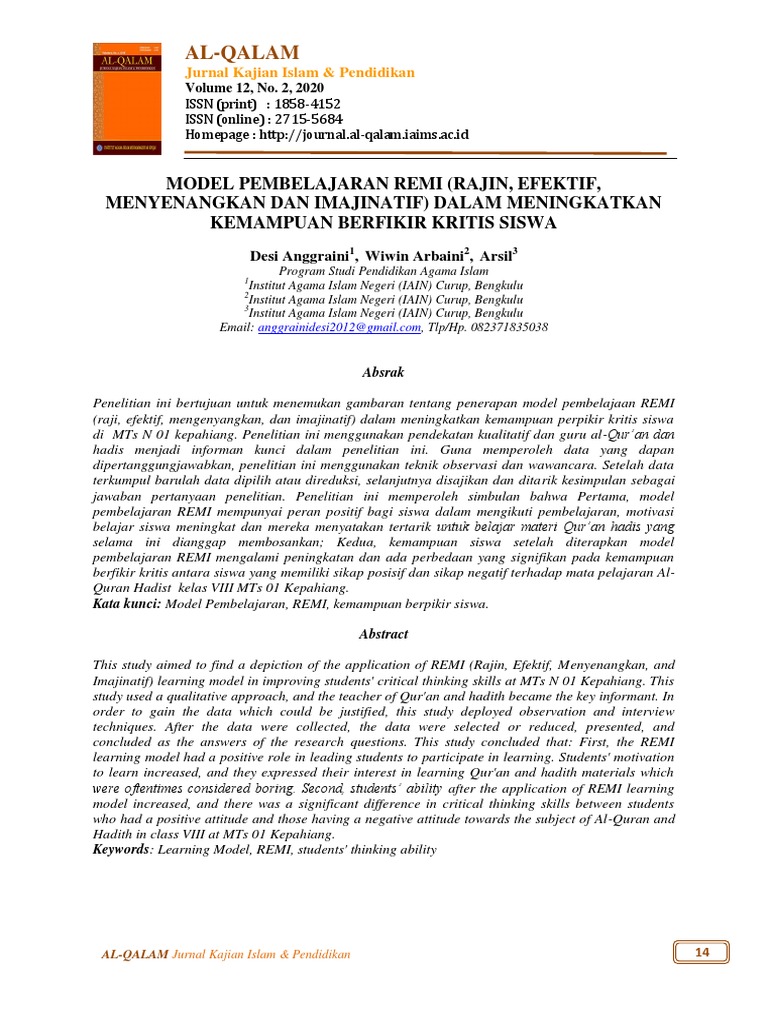Model Remi Tingkatkan Berpikir Kritis Pdf