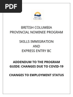 BC PNP Skills Immigration and Express Entry BC Program Guide - Addendum