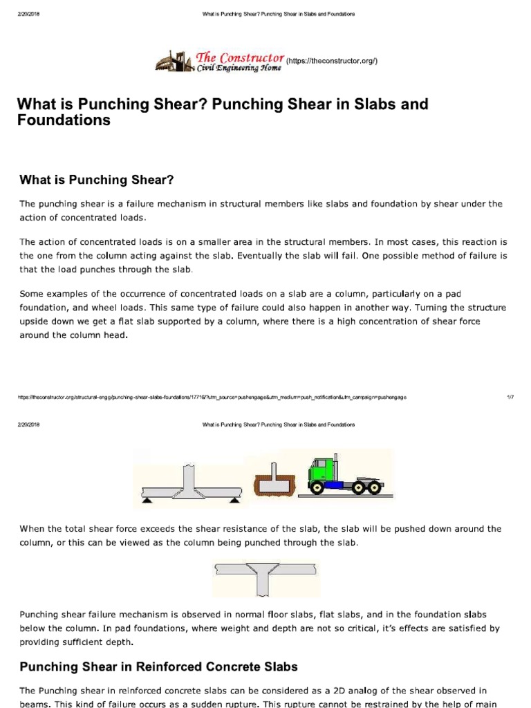 What Is Punching Shear Punching Shear in Slabs and Foundations