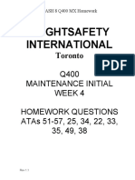 Flightsafety International: Q400 Maintenance Initial Week 4 Homework Questions Atas 51-57, 25, 34, 22, 33, 35, 49, 38