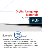 Digital Language Materials: By: Kenneth Tumulak Raulene Molo